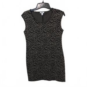 Nine West Boho Chic Animal Print Cap Sleeve Stretch Sheath Dress Size Medium